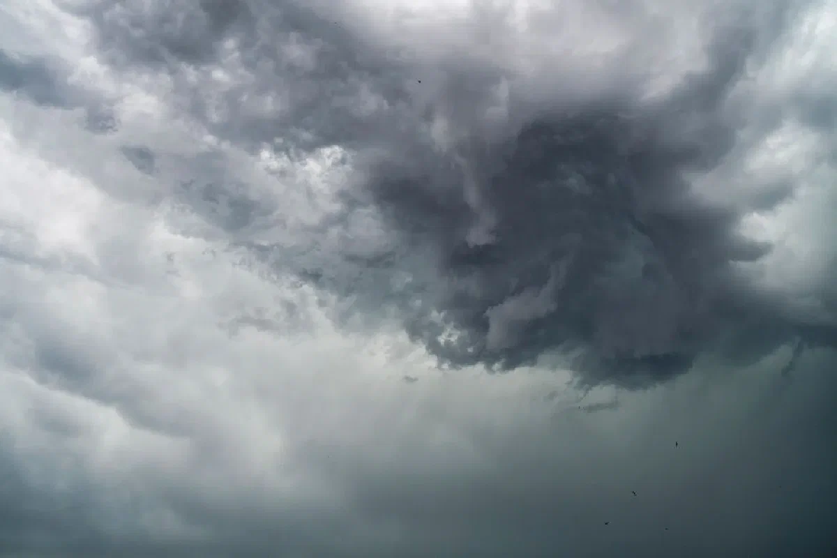 A dramatic capture of swirling storm clouds, showcasing nature's power and beauty.
