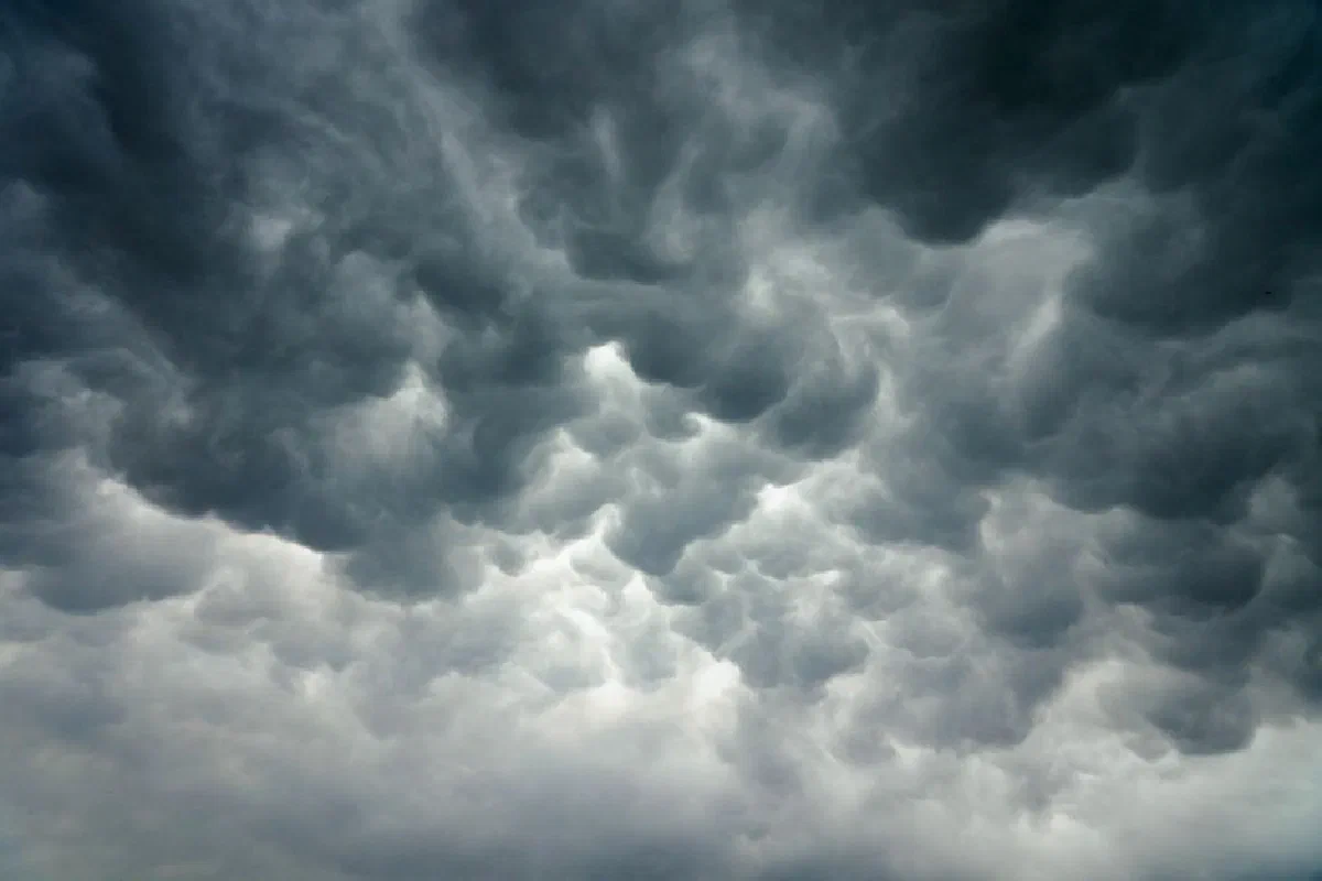 Dramatic storm clouds looming over Sanand, India, capturing the power of extreme weather.