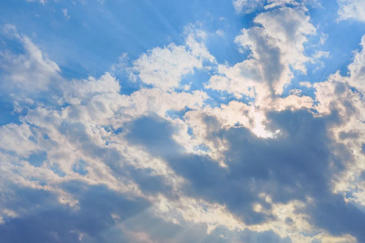 Stunning cloud formations with sunlight streaming through in Boise, Idaho.