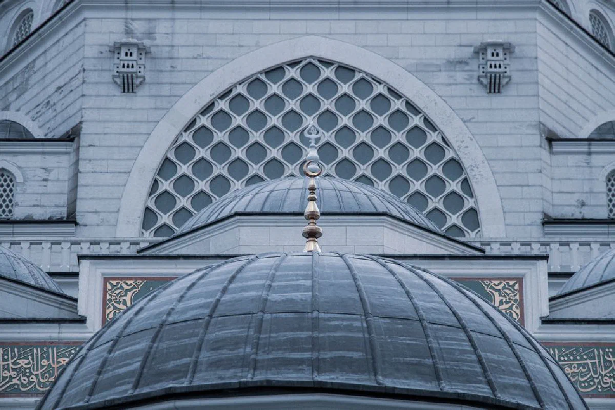 Intricate dome architecture of Camlica Mosque showcasing Islamic artistry in Istanbul, Turkey.