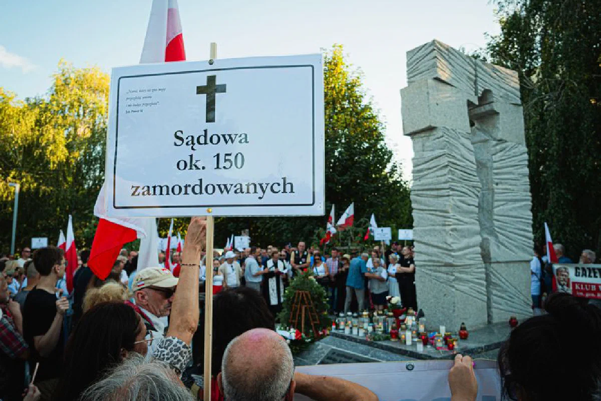 Commemorative march and memorial for Volhynia massacre victims in Wrocław, Poland.